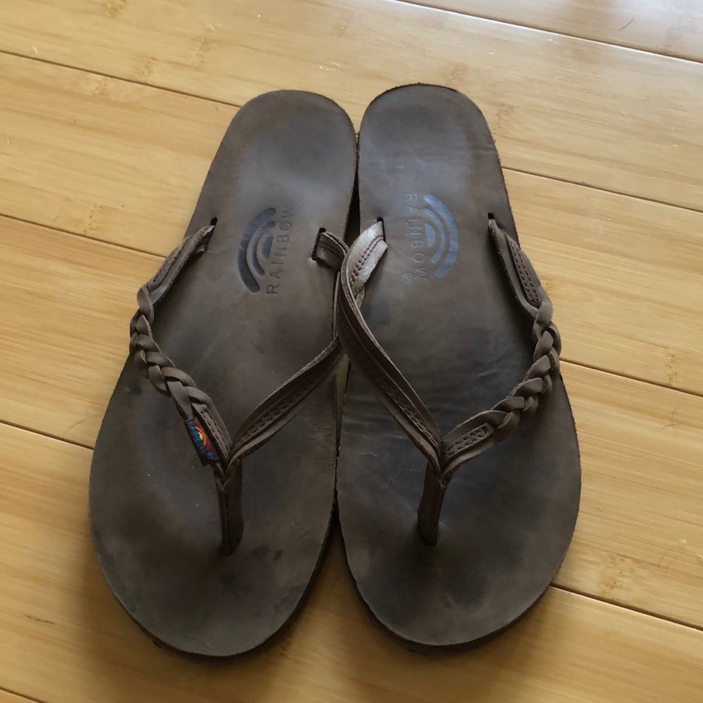 Women’s braided rainbow sandals
